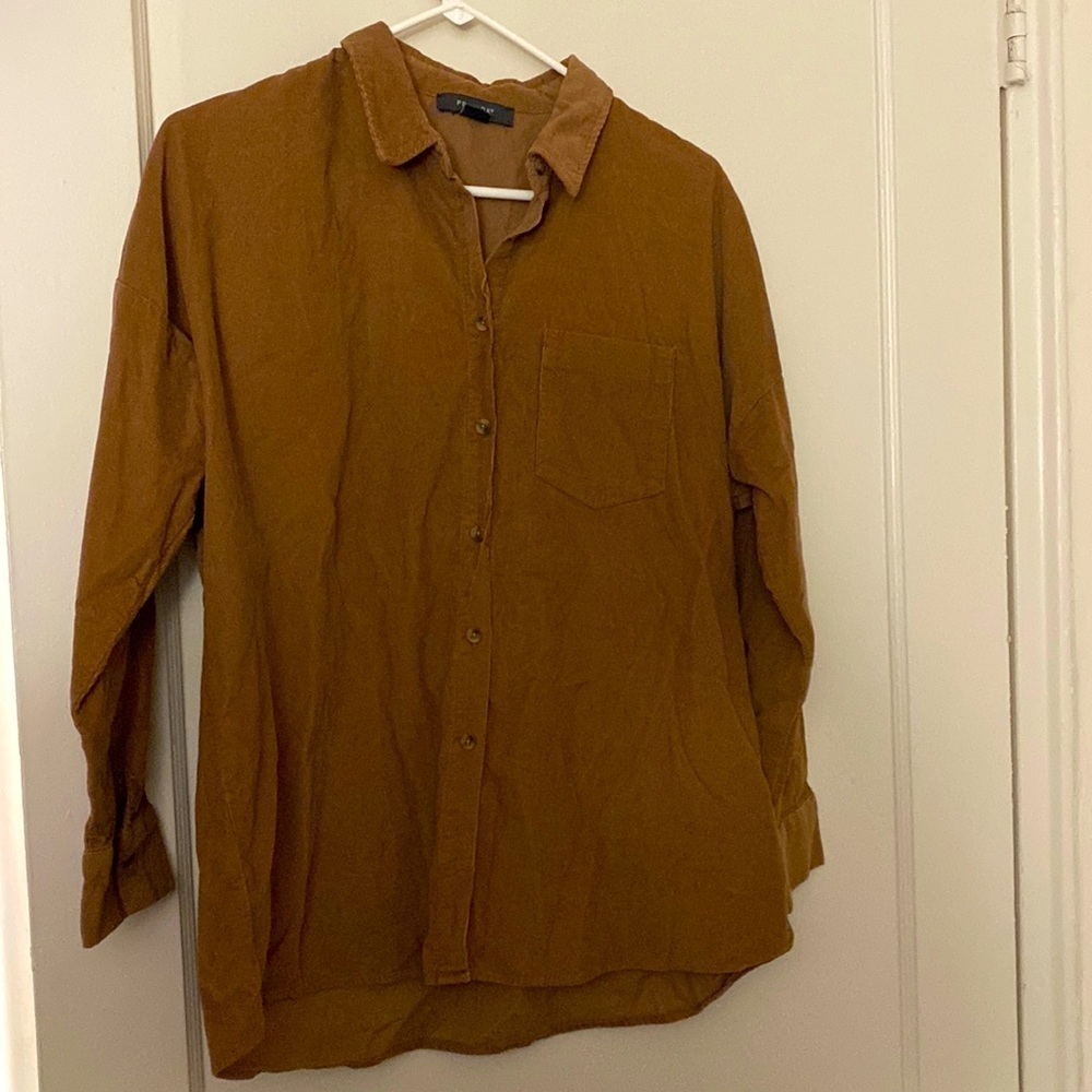 NWOT primark brown button down size: 8